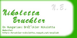 nikoletta bruckler business card